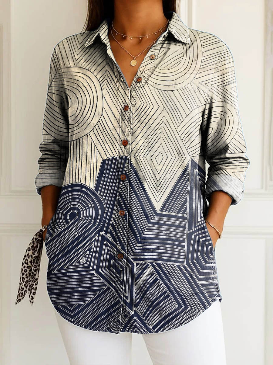 Elise | Geometric Lines Shirt